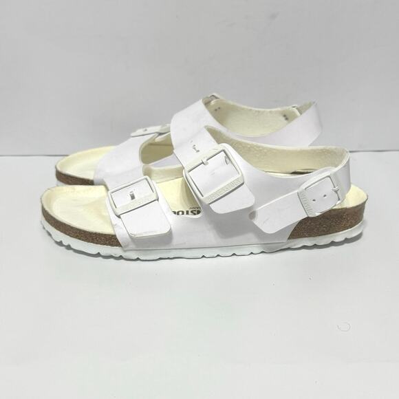 Birkenstock Milano Sandals White Birko-Flor Adjustable Straps Size 40 L 9 M7 - Picture 3 of 11